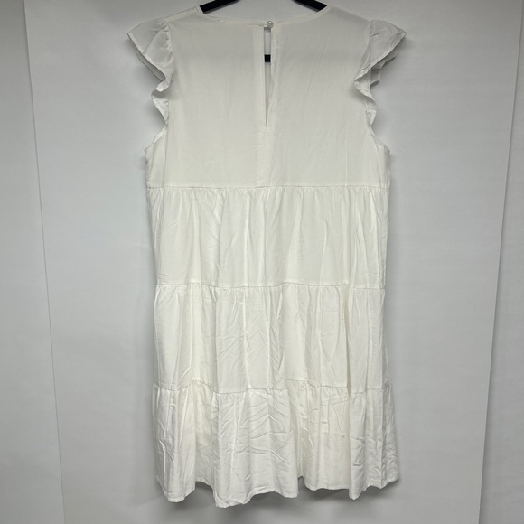 White Ruffled Mini Dress - Picture 3 of 4